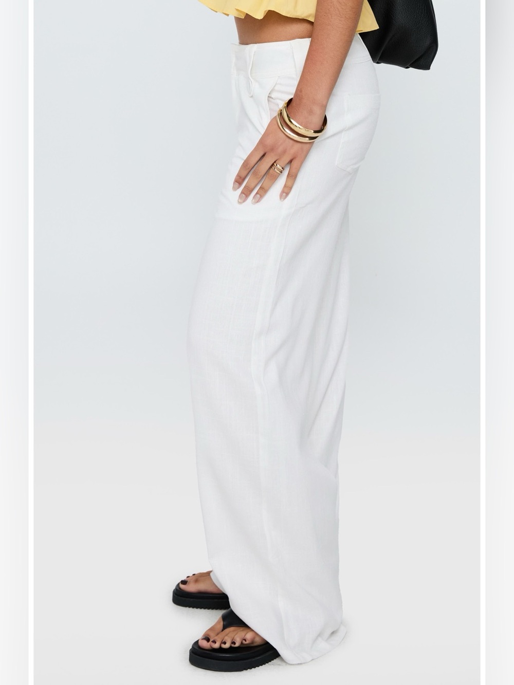 Princess Polly Pedra Linen Blend Wide Leg Pants Size 8 - Picture 3 of 10